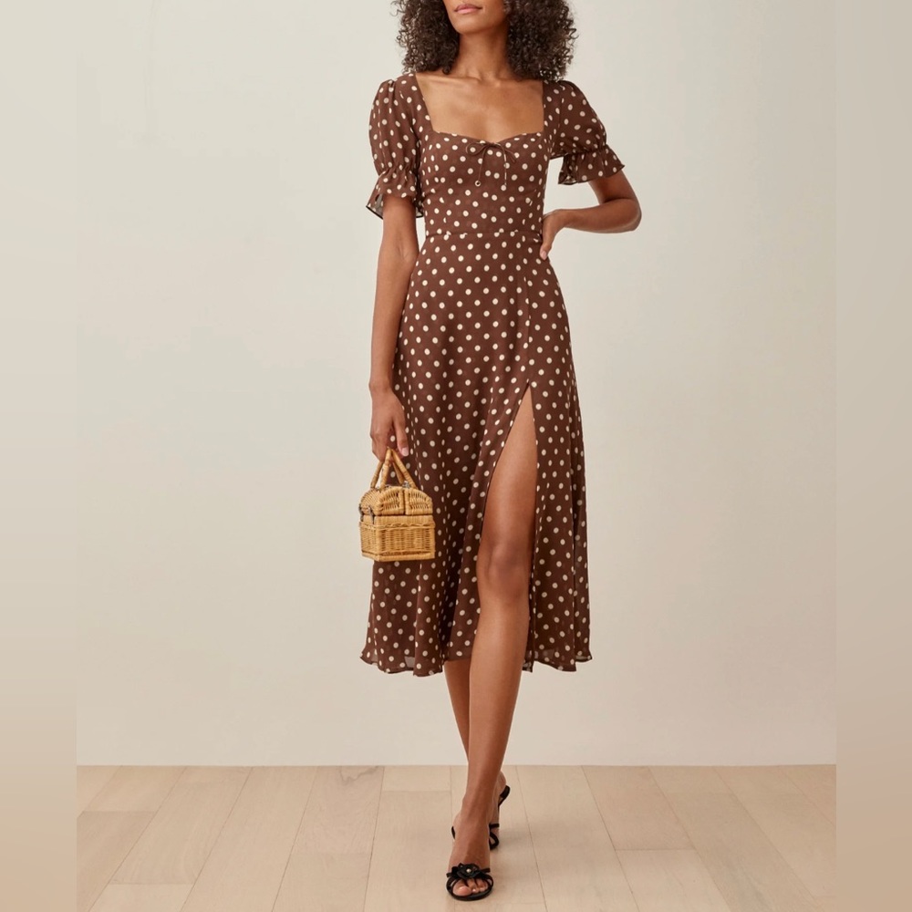 Reformation Alta dress in au lait crepe